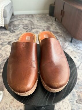 Fitflop Brown Leather Clogs - Classic Slip-On
